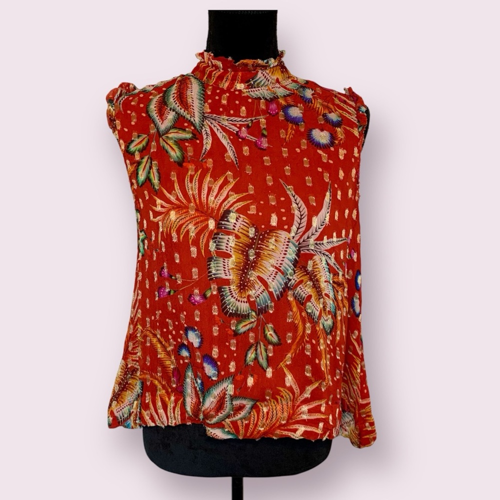Floral Red Women's Top